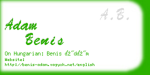 adam benis business card